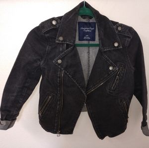 American Eagle Denim Moto Jacket Sz SM